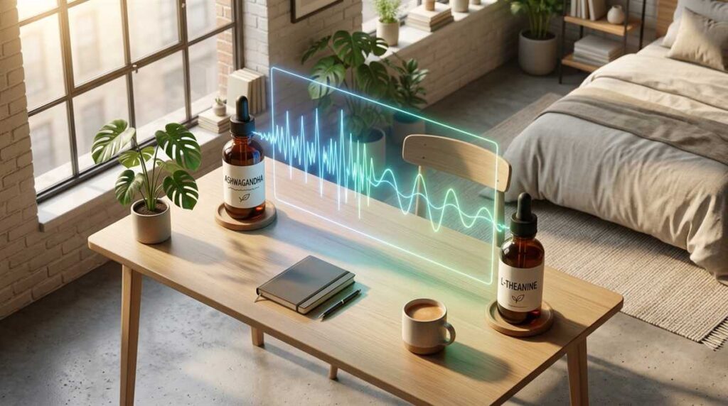 ashwagandha vs l theanine brainwaves transitioning from beta to alpha waves