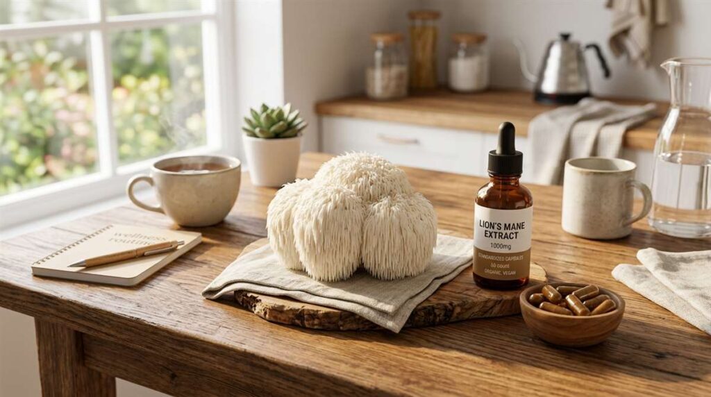recommended daily dose of lion's mane mushroom fruiting body and capsules